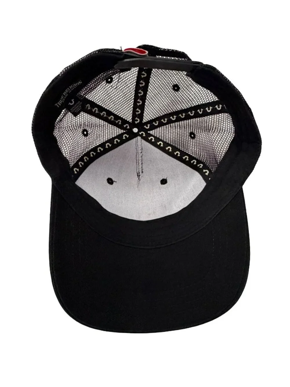 True Religion Brand Jeans Buddha Guitar Black Trucker Hat Snapback Cap